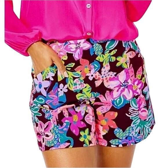 NWT! Lilly Pulitzer Arabeth Stretch Ganache Bohemian Garden Shorts - Size 10